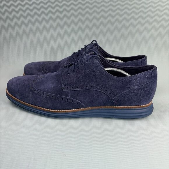 Cole Haan Original Grand Wingtip Oxford Shoes Men’s Size 13M Navy Blue Suede main image 7